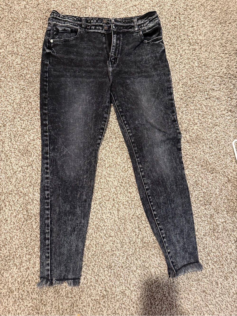 Black Washed High-Rise Skinny Jeans